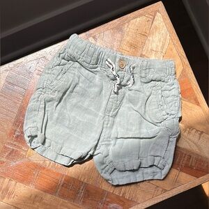 Zara Kids Light Green Linen Shorts